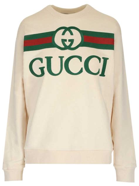 gucci white sweater with logo|Gucci sweater price.